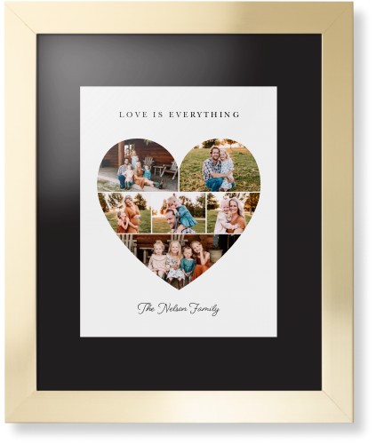 Filled Heart Framed Print, Matte Gold, Contemporary, None, Black, Single piece, 11x14, White