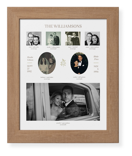 Marriage Family Tree Framed Print, Natural, Contemporary, None, None, Single piece, 11x14, White