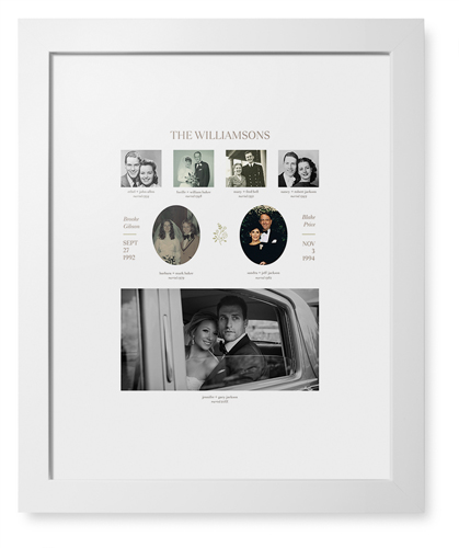Marriage Family Tree Framed Print, White, Contemporary, White, White, Single piece, 11x14, White