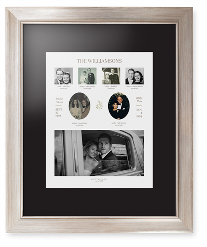 Marriage Family Tree Framed Print, Metallic, Modern, Black, Black, Single piece, 11x14, White