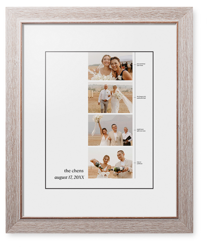 First Year Timeline Framed Print, Rustic, Modern, Black, White, Single piece, 11x14, White, white