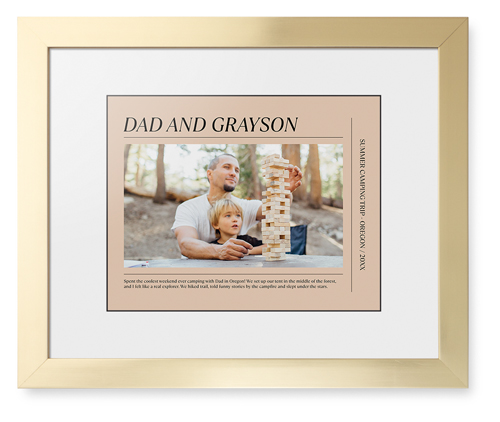 Editorial Snapshot Framed Print, Matte Gold, Contemporary, Black, White, Single piece, 11x14, Beige