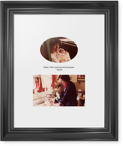 Oval Vignette Portrait Framed Print, Black, Classic, White, White, Single piece, 11x14, White