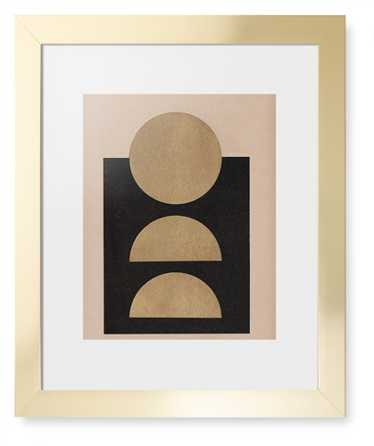 Muted Shapes Framed Print, Matte Gold, Contemporary, White, White, Single piece, 11x14, Multicolor