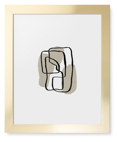 Neutral Abstract Framed Print, Matte Gold, Contemporary, White, White, Single piece, 11x14, Multicolor