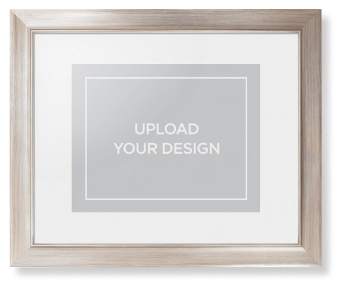 Upload Your Own Design Framed Print, Metallic, Modern, White, White, Single piece, 11x14, Multicolor