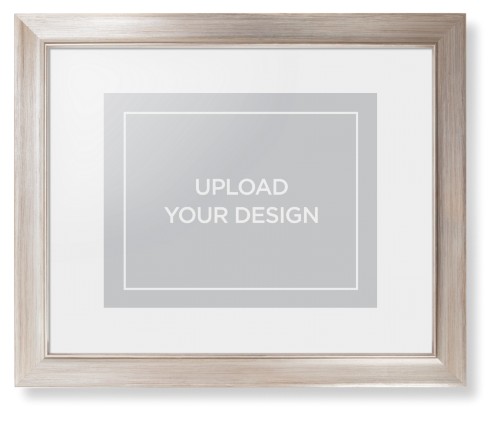 Upload Your Own Design Framed Print, Metallic, Modern, White, White, Single piece, 11x14, Multicolor, multi