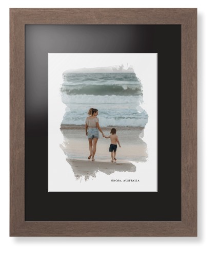 Brushed Moments Framed Print, Walnut, Contemporary, White, Black, Single piece, 11x14, White