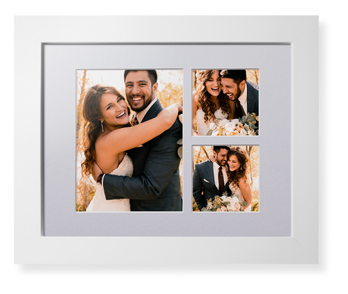 Hero Three Up Portrait Deluxe Mat Framed Print, White, Contemporary, White, Single piece, 11x14, Multicolor