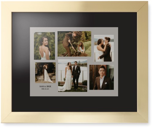 Gallery Collage of Six Framed Print, Matte Gold, Contemporary, Black, Black, Single piece, 11x14, Multicolor, multi