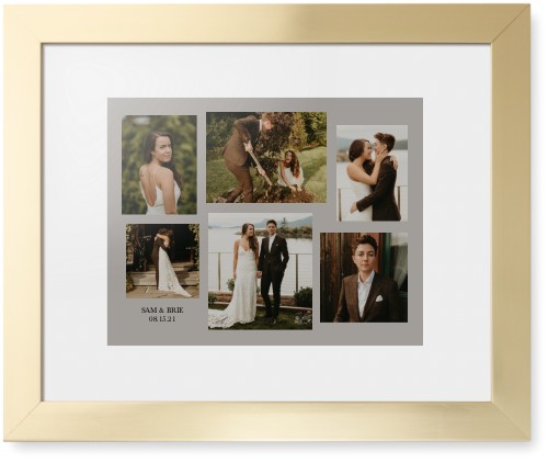 Gallery Collage of Six Framed Print, Matte Gold, Contemporary, White, White, Single piece, 11x14, Multicolor, multi