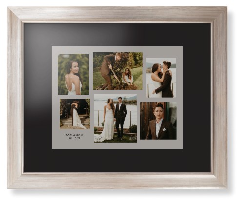 Gallery Collage of Six Framed Print, Metallic, Modern, Black, Black, Single piece, 11x14, Multicolor, multi