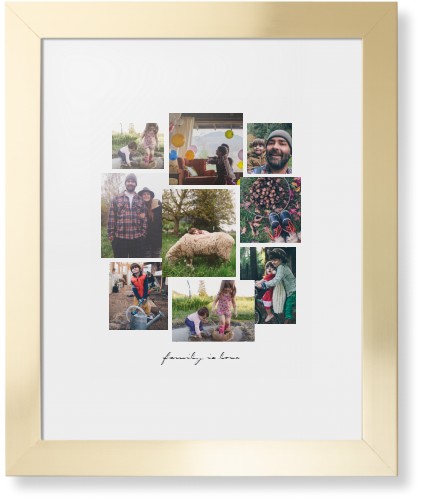 Gallery Collage of Nine Framed Print, Matte Gold, Contemporary, White, White, Single piece, 11x14, White, white