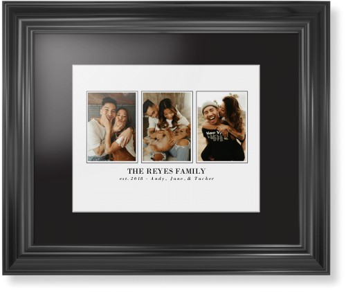 Classic Trio Framed Print, Black, Classic, White, Black, Single piece, 11x14, White, white