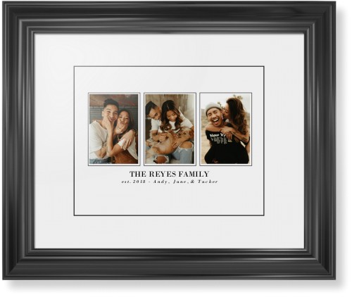 Classic Trio Framed Print, Black, Classic, Black, White, Single piece, 11x14, White, white
