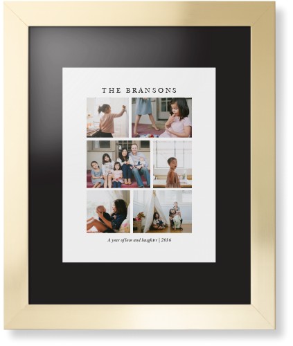 Gallery Montage of Memories Framed Print, Matte Gold, Contemporary, Black, Black, Single piece, 11x14, White, white