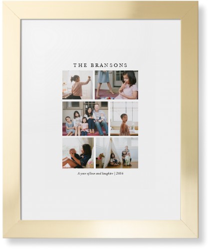Gallery Montage of Memories Framed Print, Matte Gold, Contemporary, White, White, Single piece, 11x14, White, white