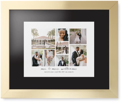 Clean Gallery Collage of Eight Framed Print, Matte Gold, Contemporary, None, Black, Single piece, 11x14, Multicolor, multi
