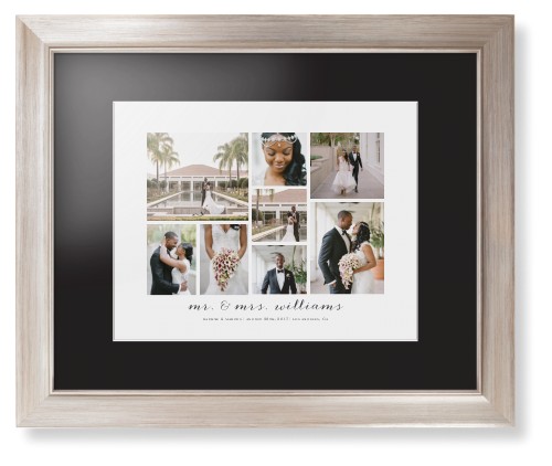 Clean Gallery Collage of Eight Framed Print, Metallic, Modern, White, Black, Single piece, 11x14, Multicolor