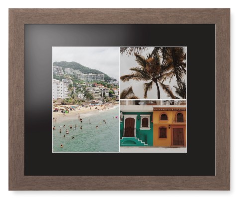 Gallery of Three Framed Print, Walnut, Contemporary, White, Black, Single piece, 11x14, Multicolor, multi