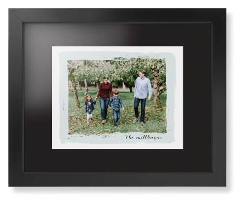 Brush Stroke Border Framed Print, Black, Contemporary, Black, Black, Single piece, 11x14, Gray, air