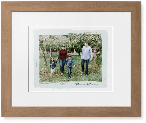 Brush Stroke Border Framed Print, Natural, Contemporary, Black, White, Single piece, 11x14, Gray, air