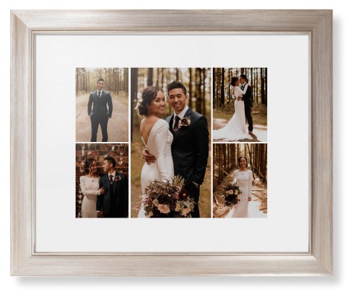 Gallery of Five Framed Print, Metallic, Modern, None, White, Single piece, 11x14, Multicolor, multi