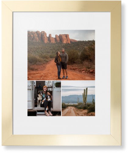 Gallery of Three Portrait Framed Print, Matte Gold, Contemporary, None, White, Single piece, 11x14, Multicolor, multi