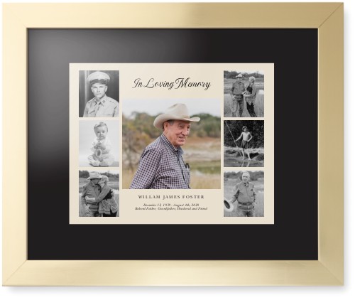 Gallery of Seven Memorial Framed Print, Matte Gold, Contemporary, None, Black, Single piece, 11x14, Multicolor, multi