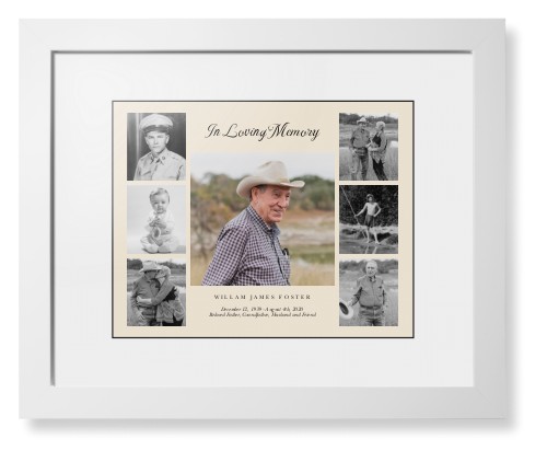 Gallery of Seven Memorial Framed Print, White, Contemporary, Black, White, Single piece, 11x14, Multicolor, multi