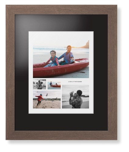 Hero Collage Portrait Framed Print, Walnut, Contemporary, White, Black, Single piece, 11x14, Multicolor, multi