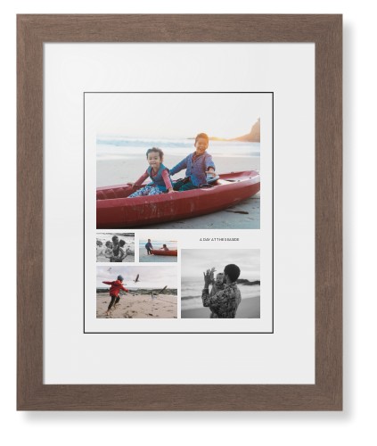 Hero Collage Portrait Framed Print, Walnut, Contemporary, Black, White, Single piece, 11x14, Multicolor, multi