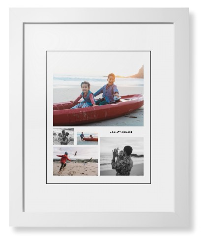 Hero Collage Portrait Framed Print, White, Contemporary, Black, White, Single piece, 11x14, Multicolor