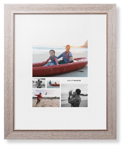 Hero Collage Portrait Framed Print, Rustic, Modern, None, White, Single piece, 11x14, Multicolor