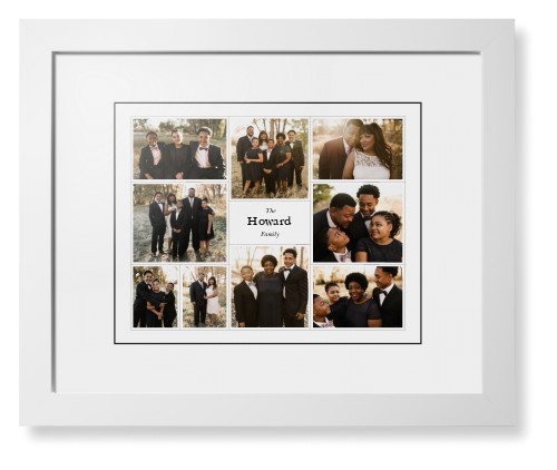 Modern Family Collage Framed Print, White, Contemporary, Black, White, Single piece, 11x14, White, white
