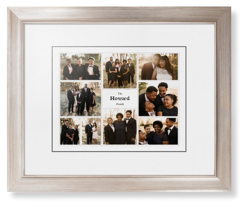 Modern Family Collage Framed Print, Metallic, Modern, Black, White, Single piece, 11x14, White, white