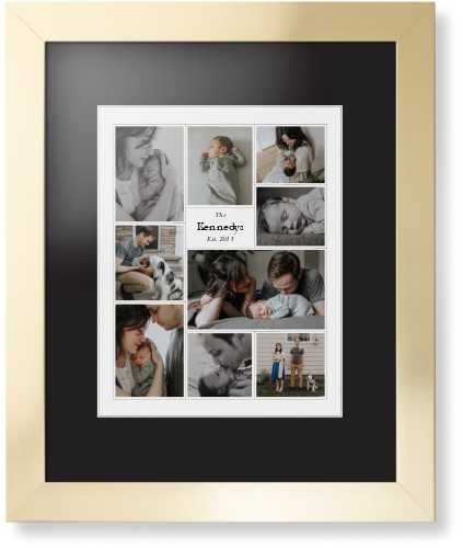 Modern Family Collage Portrait Framed Print, Matte Gold, Contemporary, White, Black, Single piece, 11x14, White, white