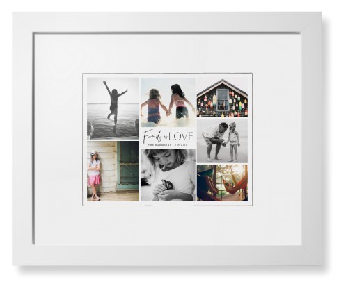 Modern Family Love Collage Framed Print, White, Contemporary, White, White, Single piece, 11x14, Gray