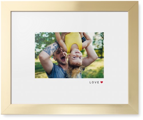 Modern Love Heart Framed Print, Matte Gold, Contemporary, White, White, Single piece, 11x14, White, white