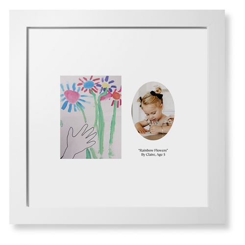 Oval Vignette Framed Print, White, Contemporary, White, White, Single piece, 12x12, White, white