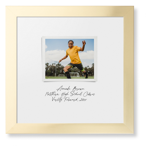 Sentimental Note Framed Print, Matte Gold, Contemporary, White, White, Single piece, 12x12, White