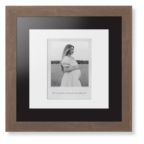 Simple Photo Frame Framed Print, Walnut, Contemporary, Black, Black, Single piece, 12x12, White