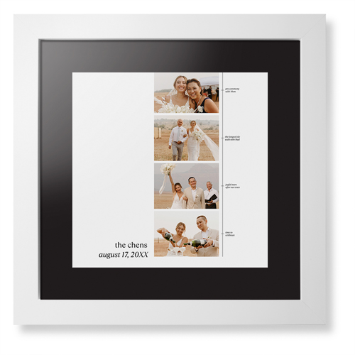 First Year Timeline Framed Print, White, Contemporary, Black, Black, Single piece, 12x12, White, white