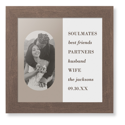 Traits of the Best Framed Print, Walnut, Contemporary, None, None, Single piece, 12x12, Beige
