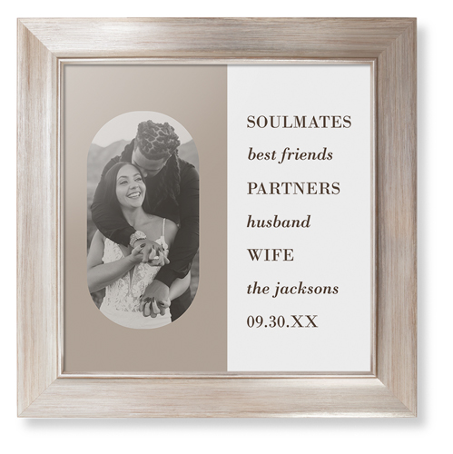 Traits of the Best Framed Print, Metallic, Modern, None, None, Single piece, 12x12, Beige, rye