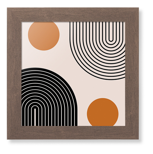 Minimalist Arches Framed Print, Walnut, Contemporary, None, None, Single piece, 12x12, Multicolor