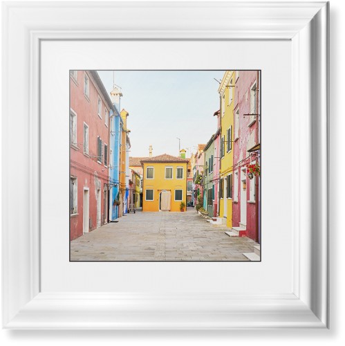 Vibrant Streets Framed Print, White, Classic, Black, White, Single piece, 12x12, Multicolor