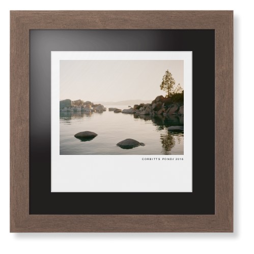 Modern Gallery Framed Print, Walnut, Contemporary, White, Black, Single piece, 12x12, White, white