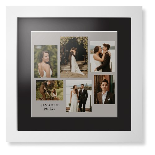 Gallery Collage of Six Framed Print, White, Contemporary, White, Black, Single piece, 12x12, Multicolor