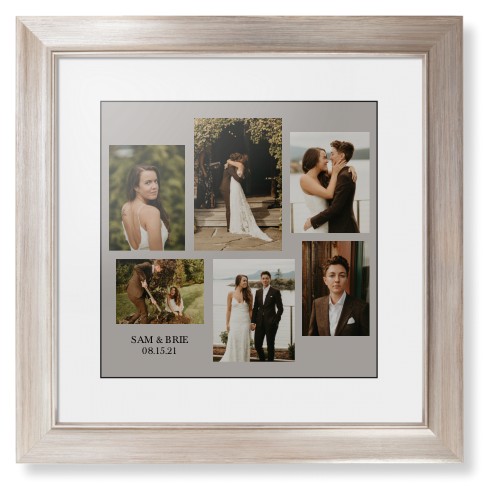 Gallery Collage of Six Framed Print, Metallic, Modern, Black, White, Single piece, 12x12, Multicolor, multi